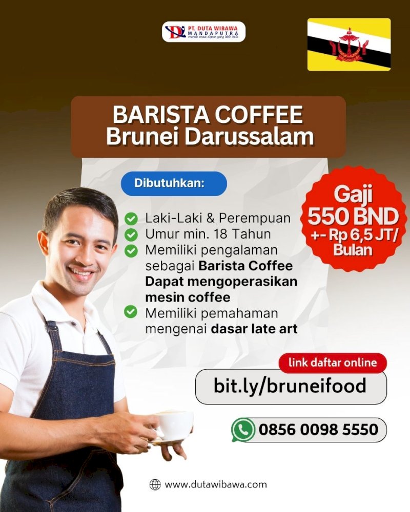 Lowongan Barista Coffee Brunei Darussalam