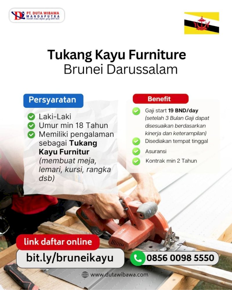 Lowongan Tukang Kayu Furniture Brunei