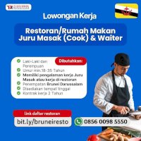 Lowongan Juru Masak dan Waiter Restoran/Rumah Makan Brunei