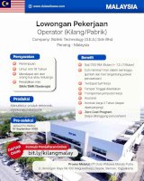 Lowongan Kerja Kilang/Pabrik Malaysia (Perempuan)